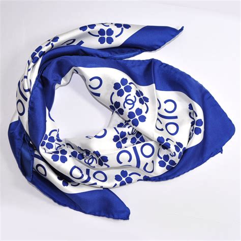 chanel blue and white scarf|chanel scarf black and white.